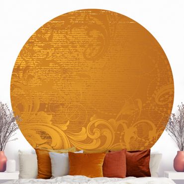 Self-adhesive round wallpaper - Golden Baroque