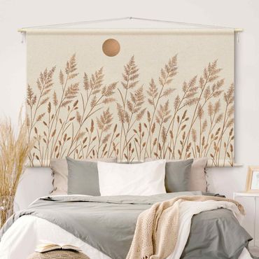 Tapestry - Grasses And Moon In Gold