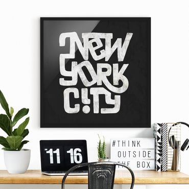 Framed poster|Graffiti Art Calligraphy New York City Black
