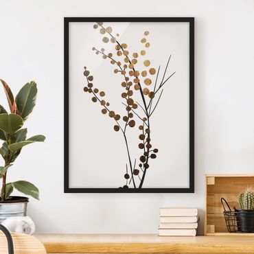 Framed poster - Graphical Plant World - Berries Gold