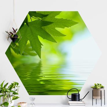 Self-adhesive hexagonal pattern wallpaper - Green Ambiance III