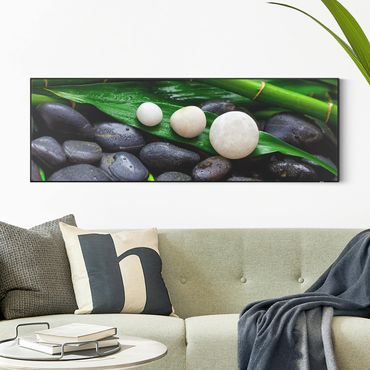 Interchangeable print - Green Bamboo With Zen Stones