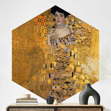 Self-adhesive hexagonal pattern wallpaper - Gustav Klimt - Portrait Of Adele Bloch-Bauer I