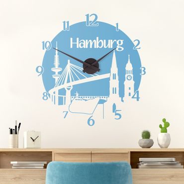 Wall sticker clock - Hamburg clock
