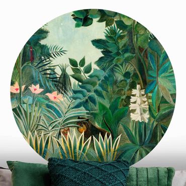 Self-adhesive round wallpaper - Henri Rousseau - The Equatorial Jungle