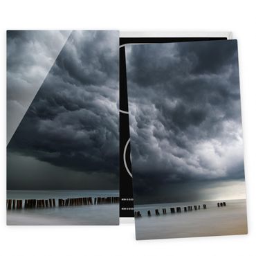 Glass stove top cover - Storm Clouds Over The Baltic Sea