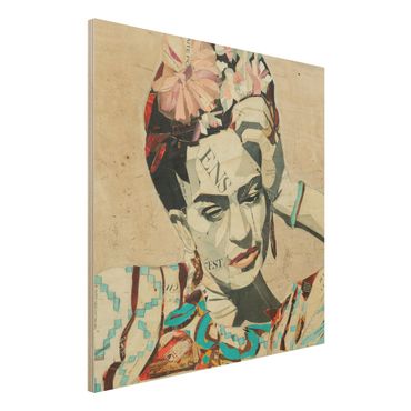 Wood print - Frida Kahlo - Collage No.1