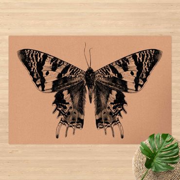 Cork mat - Illustration Flying Madagascan Butterfly - Landscape format 3:2