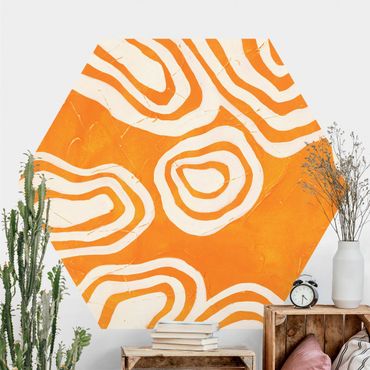 Self-adhesive hexagonal pattern wallpaper - Islands In Orange Ocean