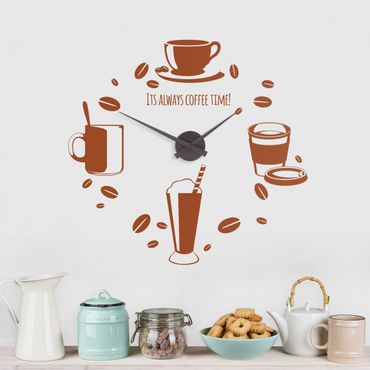 Wall sticker clock - Its Always Coffee Time