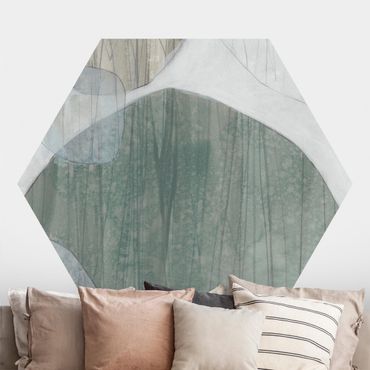 Self-adhesive hexagonal pattern wallpaper - Jade I