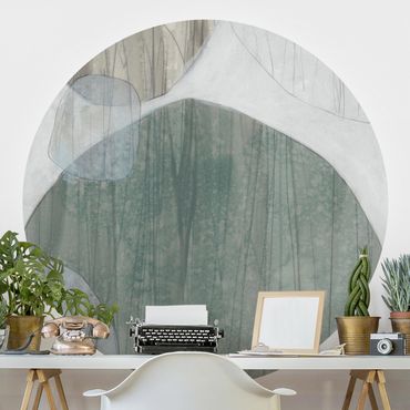 Self-adhesive round wallpaper - Jade I