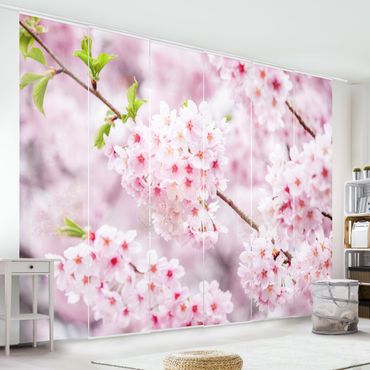 Sliding panel curtains set - Japanese Cherry Blossoms - Panel