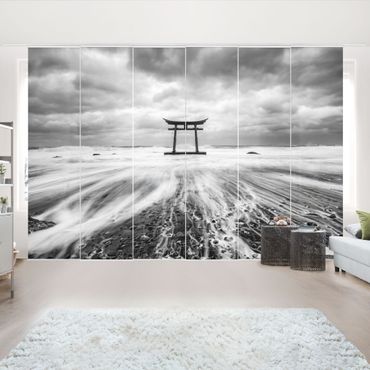 Sliding panel curtains set - Japanese Torii In The Ocean - Panel