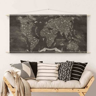 Tapestry - Chalk Typography World Map