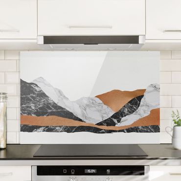 Splashback - Landscape In Marble And Copper - Landscape format 3:2