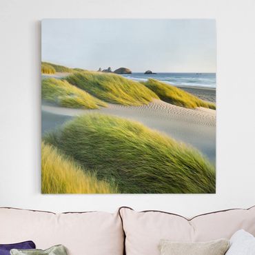 Print on canvas - Dunes And Grasses At The Sea