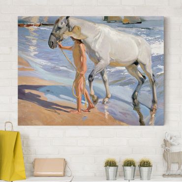 Print on canvas - Joaquin Sorolla - The Horse’S Bath