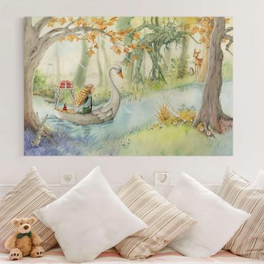 Print on canvas - Lilia the little Princess- The Swan Boat