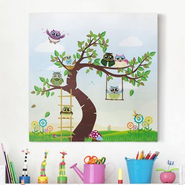 Print on canvas - No.YK23 Funny Owl Tree