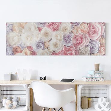 Print on canvas - Pastel Paper Art Roses