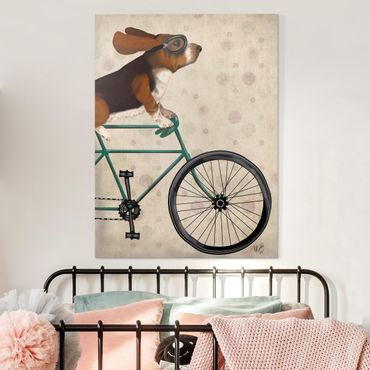 Print on canvas - Cycling - Basset On Bike