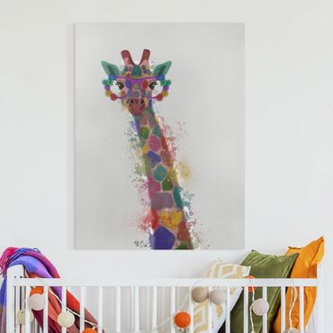 Print on canvas - Rainbow Splash Giraffe