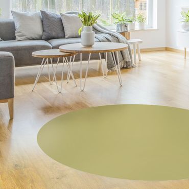 Vinyl Floor Mat round - Lime Green Bamboo