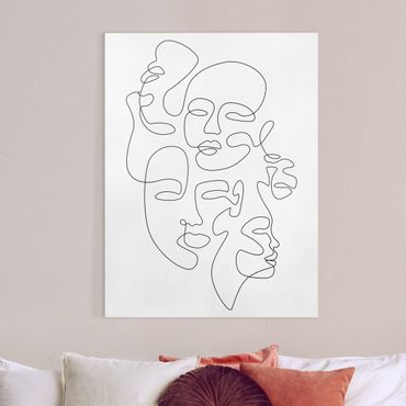 Canvas print - Line Art - Faces All Around - Portrait format 3:4