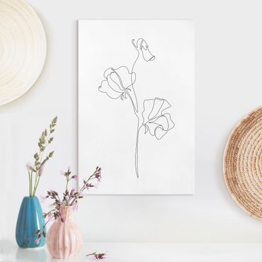 Canvas print - Line Art Flowers - Strawberry Plant - Portrait format 2:3