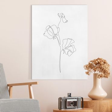 Canvas print - Line Art Flowers - Strawberry Plant - Portrait format 3:4