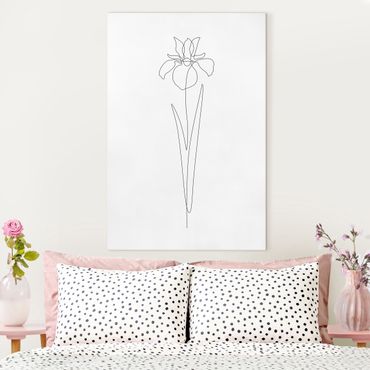 Canvas print - Line Art Flowers - Iris - Portrait format 2:3