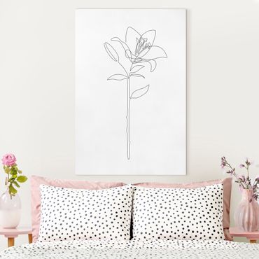 Canvas print - Line Art Flowers - Lily - Portrait format 2:3