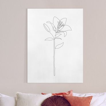 Canvas print - Line Art Flowers - Lily - Portrait format 3:4