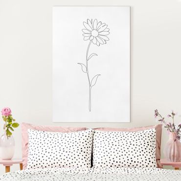 Canvas print - Line Art Flowers - Marguerite - Portrait format 2:3