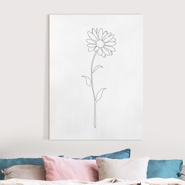 Canvas print - Line Art Flowers - Marguerite - Portrait format 3:4