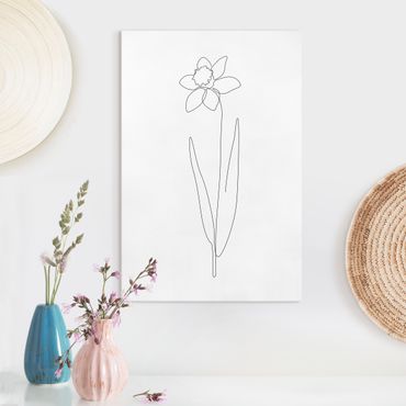 Canvas print - Line Art Flowers - Daffodil - Portrait format 2:3