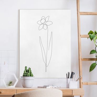 Canvas print - Line Art Flowers - Daffodil - Portrait format 3:4