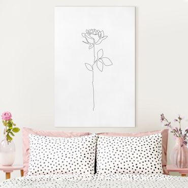 Canvas print - Line Art Flowers - Rose - Portrait format 2:3