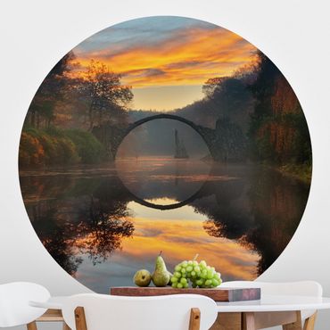 Self-adhesive round wallpaper - Fairytale Bridge