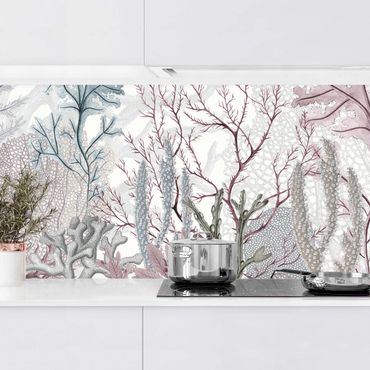Kitchen wall cladding - Magical coral splendour