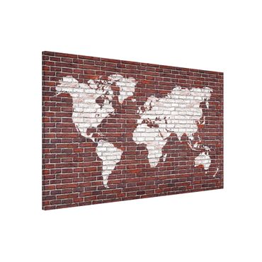 Magnetic memo board - Brick World Map