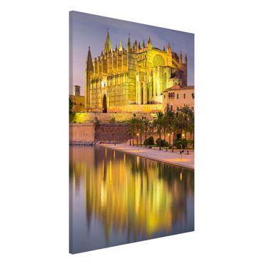 Magnetic memo board - Catedral De Mallorca Water Reflection