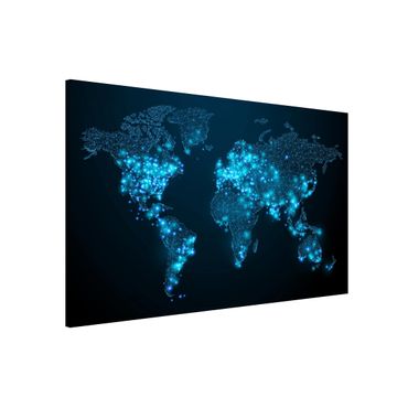 Magnetic memo board - Connected World World Map