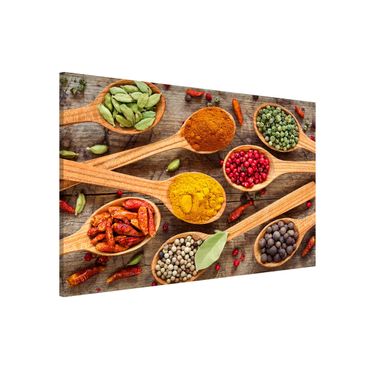 Magnetic memo board - Spices On Wooden Spoon