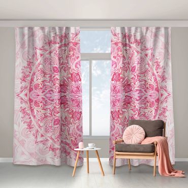 Curtain - Mandala Watercolour Ornament Pink
