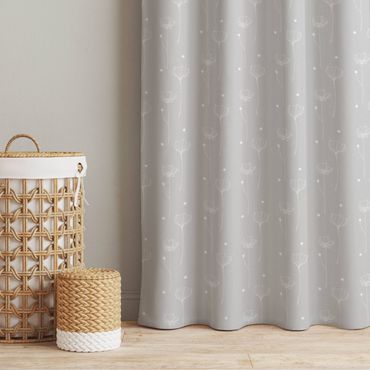 Curtain - Daisies With Dots - Grey