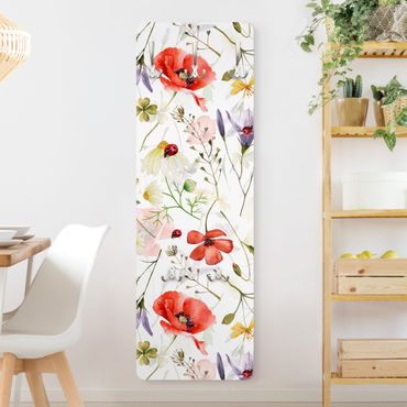 Coat rack modern - Ladybird With Poppies In Watercolour