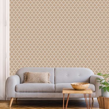 Wallpaper - Moroccan Pattern With Ornaments In Front Of Beige