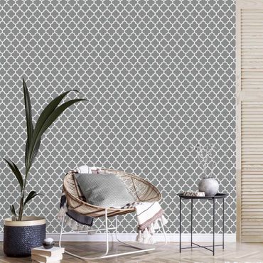 Wallpaper - Moroccan Pattern With Ornaments In Front Of Gray